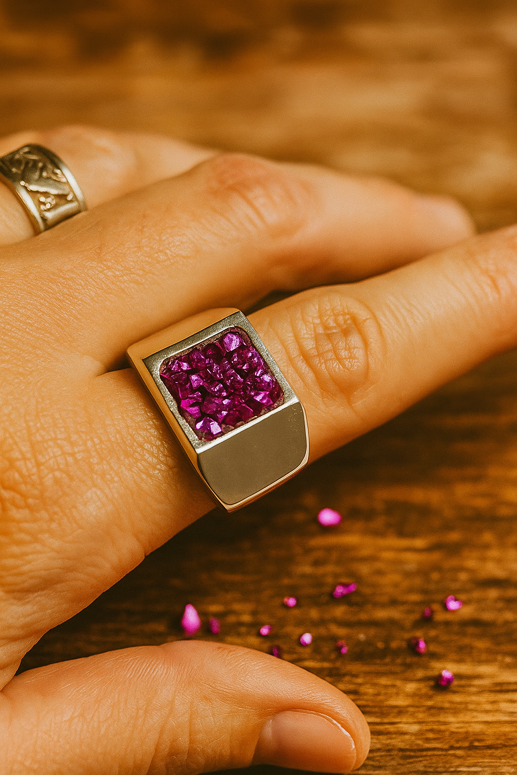 ANILLO ISHI ROSA TURMALINA